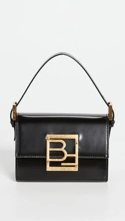 BY FAR Fran Black Semi Patent Leather Bag
