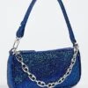 BY FAR Mini Rachel Blue Disco Dot Leather