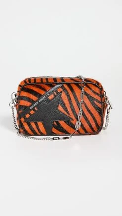Golden Goose Mini Tiger Print Star Bag