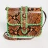 Loeffler Randall Lisel Raffia Trimmed Crossbody With Buckle Closure