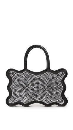 MACH & MACH Black Crystallized Wavy Satin Handbag -Jacquemus Shop macma300681cd2d 1672952932670 2 0. UX357 QL90