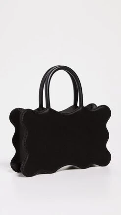 MACH & MACH Black Crystallized Wavy Satin Handbag -Jacquemus Shop macma300681cd2d 1672952932736 2 0. UX357 QL90
