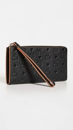 MCM Klara Monogrammed Leather Zipped Wallet