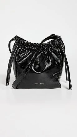 Proenza Schouler Crinkled Patent Drawstring Pouch
