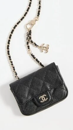 Shopbop Archive Chanel Compact Cardholder On Chain Bag, Caviar