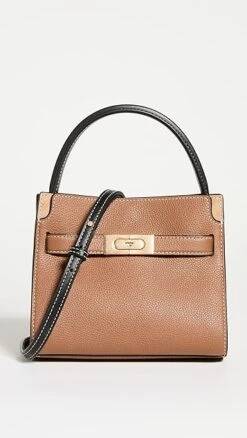 Tory Burch Lee Radziwill Pebbled Petite Double Bag
