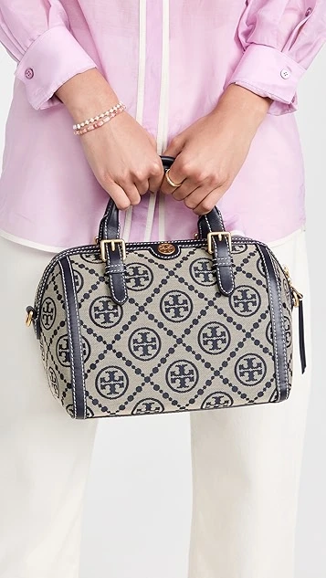 Tory Burch T Monogram Jacquard Barrel Bag 4 Tory Burch T Monogram Jacquard Barrel Bag - Image 2
