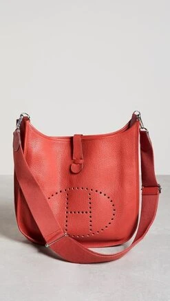What Goes Around Comes Around Hermes Red Clemence Evelyne III Gm Bag