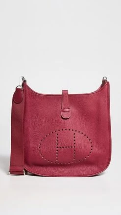 What Goes Around Comes Around Hermes Purple Clemence Evelyne III GM Messenger Bag