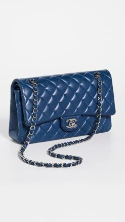 What Goes Around Comes Around Chanel Blue Lambskin 2.55 10" Bag