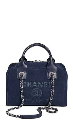 What Goes Around Comes Around Chanel Navy Canvas Deauville Bowling Bag -Jacquemus Shop wgadb36267124bd 1669146658550 2 0. UX357 QL90