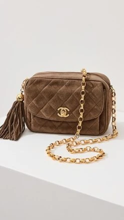 What Goes Around Comes Around Chanel Grey Side Pocket Camera Mini Bag