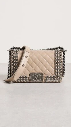 What Goes Around Comes Around Chanel Beige Lambskin Chainboy Bag