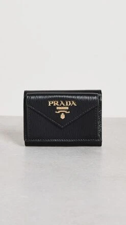 What Goes Around Comes Around Prada Black Vtomve Compact Wallet