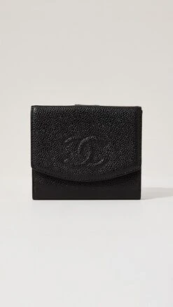 What Goes Around Comes Around Chanel Black Cavier Timeless Compact Wallet