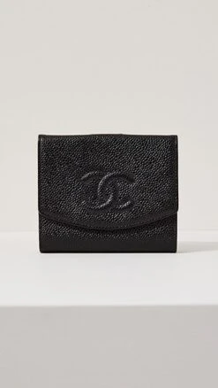 What Goes Around Comes Around Chanel Black Caviar Timeless Compact Wallet