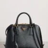 What Goes Around Comes Around Prada Black Saffiano Promenade Satchel