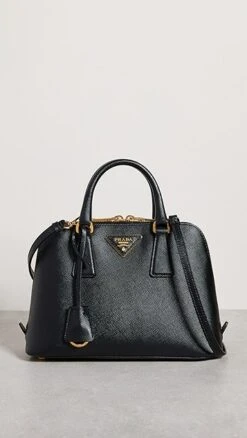What Goes Around Comes Around Prada Black Saffiano Promenade Satchel