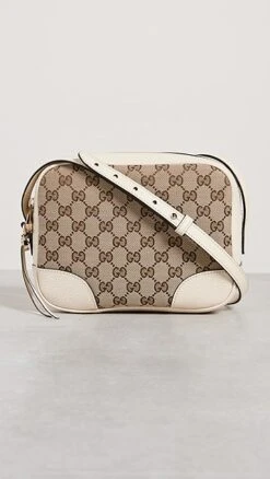 What Goes Around Comes Around Gucci White Canvas Bree Crossbody Bag