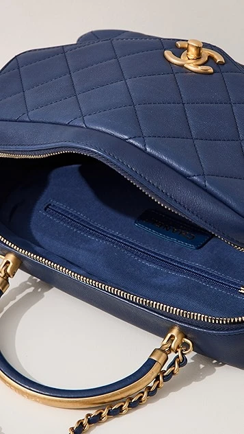 What Goes Around Comes Around Chanel Blue Lambskin Envelope Flip Top Handle Bag 8 What Goes Around Comes Around Chanel Blue Lambskin Envelope Flip Top Handle Bag - Image 6