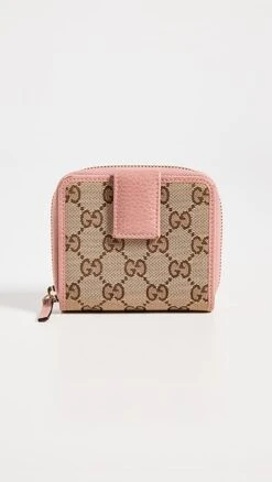 What Goes Around Comes Around Gucci Pink French Zip Around Wallet