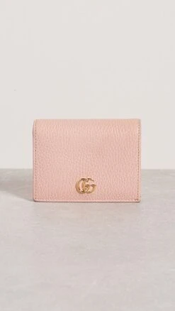 What Goes Around Comes Around Gucci Pink Leather Gg Marmont Card Case