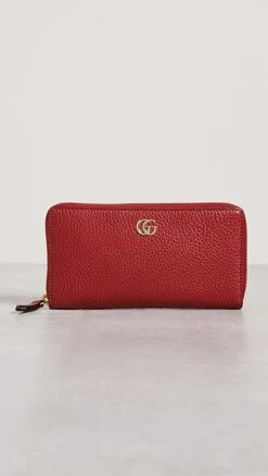 What Goes Around Comes Around Gucci Red Leather Gg Zip-Around Wallet