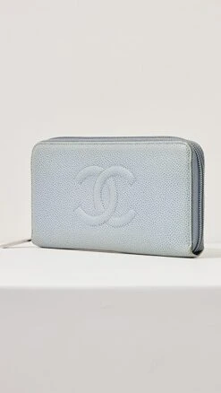 What Goes Around Comes Around Chanel Blue Caviar Ziparound Wallet