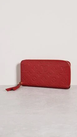 What Goes Around Comes Around Louis Vuitton Red Empreinte Ab Zippy Wallet