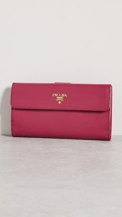 What Goes Around Comes Around Prada Pink Continental Wallet