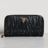 What Goes Around Comes Around Prada Black Nappa Gaufre Wallet