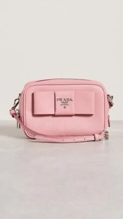 What Goes Around Comes Around Prada Pink Saffiano Bow Crossbody