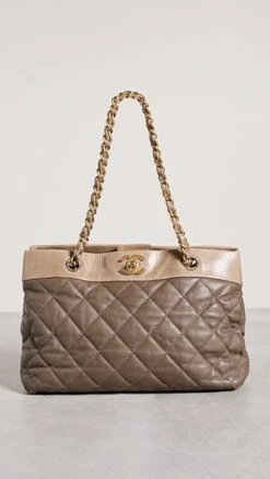 What Goes Around Comes Around Chanel Grey Calf Tote M