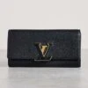 What Goes Around Comes Around Louis Vuitton Black Taurillon Ab Capucines Wallet