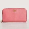 What Goes Around Comes Around Prada Pink Saffiano Zip Around Wallet